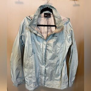 Marmot Precip Pale Blue Waterproof Hooded Rain Jacket